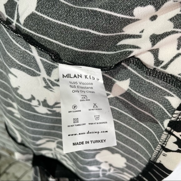 MILAN KISS Black White Floral Jacket Medium - Picture 12 of 16